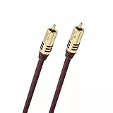 Oehlbach NF Sub, Cinch Subwoofer-Kabel - Audiokabel - rund - OFC - 3m - Bordeaux