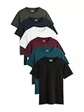 NEXT Herren T-Shirts, 6er-Pack Marineblau/Türkis/Weiß/Schwarz/Grün/Burgunderrot XL