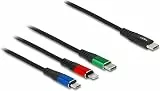 DeLOCK USB Ladekabel 3 in 1 USB Type-C zu Lightning/Micro USB/USB Type-C