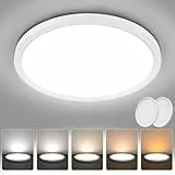 AVANLO 2 Stück LED Deckenleuchte Flach Ø30CM, Superhell 2400LM 24W Deckenlampe Wohnzimmer, 5 Farbtemperaturen Ultra Dünn Rund Küchenlampe für Schlafzimmer Balkon Flur Garage