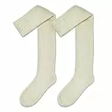 NORDIC Socks 1 Paar – Premium 70% Merinowolle, Thermo-Overknee-Strümpfe für Männer und Frauen. Wintersocken, Warme Socken (39-42, Creme)