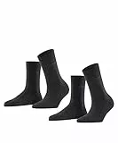 ESPRIT Damen Socken Uni Multipack W So Baumwolle einfarbig 2 Paar, Grau Anthracite Melange 3080, 35-38