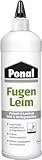 Ponal Parkett & Laminat Fugenleim, transparenter Kleber für Bodenbeläge, wasserfester Fugen Klebstoff, alterungsbeständiger Weißleim als Aufquellschutz, 1 x 1 kg Flasche