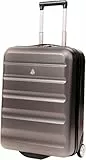 Aerolite Erweiterbar 55x40x20cm auf 55x40x23 cm Lufthansa Eurowings Ryanair Wizz Air Priorität und mehr Maximale Größe, Leichtes Hartschale Handgepäck Koffer 55x40x20 55x40x23 mit 2 Rädern (Kohlegrau)