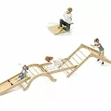 Trintion 5-in-1 Indoor-Klettergerüst für Kleinkinder, Montessori-Klettergerüst-Set mit Kletterdreieck, Bogen, Rutsche, Kletternetz und Kissen, faltbares Kletterspielzeug für Kinder