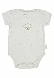 Sterntaler Baby Body – Jungen – Baumwolljersey mit Hund Lucky Druck und Pfotenprint – Ecru, Größe 62