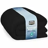 Utopia Bedding Bettdecke 135 x 200 cm, leichte Bettdecke mit Polyesterfüllung für 4 Jahreszeiten, Mikrofaser, Einzelbett, Schwarz
