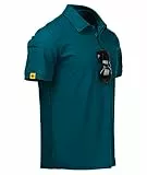 geeksport Poloshirt Herren Kurzarm Freizeit Sport Polo Golf Tshirts Männer Polohemd (Dunkelblau Grün XL)