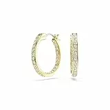 Swarovski Sommerset Kreolen, Vergoldete, Kleine Ohrringe in Weiß mit Klarem Kristallpavé am Äußeren Rand Jedes Ohrrings, Größe: 2 x 0.2 cm