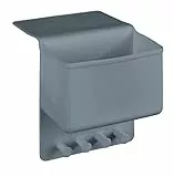 WENKO Kosmetik Organizer Ampio Grau - Kosmetik-Aufbewahrung, Make-Up Organizer, Befestigen ohne Bohren, Silikon, 15 x 30 x 9 cm, Grau