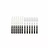 Tramontina Steakbesteck Pizzabesteck, 12-teiliges Set, für 6 Personen, Steakbesteckset, rostfreier Edelstahl, FSC zertifizierter Echtholzgriff, spülmaschinenfest, Blister