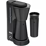 WMF Küchenminis Aroma Filterkaffeemaschine mit Thermoskanne, 870 Watt, Thermobecher to go, kleine Kaffeemaschine to go, Timer, edelstahl schwarz matt