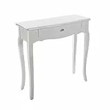 Versa Cagliari Schmales Möbelstück für den Eingangsbereich oder Flur, Moderner Konsolentisch, mit 1 Schublade, Maßnahmen (H x L x B) 80 x 30 x 80 cm, Holz, Farbe: Weiß