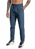 Boyzn Herren Wanderhose Atmungsaktive Jogginghose für Herren Schnelltrocknend Wasserdicht Outdoorhose UPF 50+ Trekkinghose Leichte Sportshose Trainingshose Laufhose mit Reißverschlusstaschen Navy-S