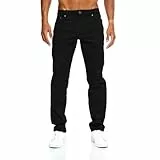 JEEL Herren-Jeans - Regular-Fit Straight-Cut - Stretch - Jeans-Hose Basic Washed 07-Schwarz 34W / 32L