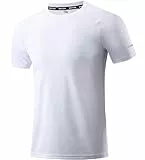 1er Pack T-Shirts für Herren Sport Tshirts Mesh Funktionsshirt Laufshirt Herren Weiße Tshirts Kurzarm Männer Sport Shirt Sommer Outdoor Fitnessshirt Trainingsshirt wandershirt für Männer White-L