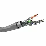 Goobay 96093 Netzwerkkabel CAT 6 A Verlegekabel 50m CAT 6A Kabel S/FTP Patchkabel halogenfrei Ethernet Kabel ohne Stecker Grau LAN Kabel 50 Meter