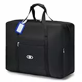 BAGZY Handgepäck Tasche 55x40x20 Faltbar für TUI Airways Lufthansa Ryanair, 45L Groß Reisetasche Flugzeug Leicht Wasserdicht Sporttasche Gym Duffle Bag für Weekender Krankenhaustasche Herren & Damen