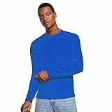 KINKIES Buntes Sweatshirt mit klassischem Design, Kragen, Bündchen und Bund aus Rippstrick, bequem, warm, glatt und elegant., blau, L