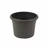 greemotion Pflanzkübel Fiona, UV-Beständiger Blumentopf aus Kunststoff, Pflanzgefäß mit Bodenlöchern, Volumen ca. 61 l, ca. Ø 60 x H 42,5 cm, Anthrazit