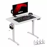 huzaro Hero 7.8 Gaming Tisch - Schreibtisch höhenverstellbar mit Rollen und Standfüßen – Computertisch mit Memory-Funktion & LED-Display – 100 x 60 cm – Kopfhörerhalter - Weiß