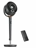 DREO Standventilator sehr leise, Ventilator groß mit Fernbedienung, 20dB Silent Ventilator mit DC-Motor, 120° Oszillierend, 4 Modi, 94-107cm höhenverstellbar, Bodenventilator, TurboPoly Fan 512, Grau