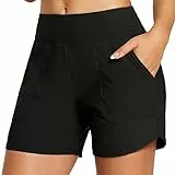 ADUDVLO Badeshorts Damen – High Waist Bikini Hose Damen mit Bauchkontrolle, V-Bund, UPF50+ & Tasche für Strand & Wassersport