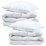 Ganzjahresdecke Bettdecke Set: 2 Stück 135x200 + 2 Stück 80x80 cm - Bettdecken Duvet Bett Decke Steppdecke Schlafdecke Steppbettdecke Quilt mit Füllung aus Microfaser weiß Oeko-Tex-Zertifikat