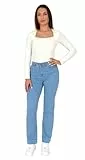 ESRA Straight Leg Jeans Damen Jeans High Waist – Premium Stretch Jeans Damen aus extra weicher Baumwolle