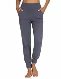 MOVE BEYOND Butterweiche Jogginghose Damen Yogahose Hoher Bund Sporthose Lang Trainingshose mit 4 Taschen, Grau, M
