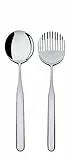 Alessi IS02/14 Collo-Alto, Salatbesteck 18/10 glänzend poliert Edelstahl 26.5 x 3 x 8 cm, Silber