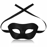 Garneck Schwarze Halbmaske für Halloween und Karneval Einzigartige Cosplay Maske mit Elastischem Band für Erwachsene für Maskeraden und Partys