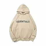 WSZJLN Hoodies Herren Baumwolle Casual Vintage Streetwear Brief Sweatshirts Frauen Paar Tops-Hoodies Aprikose, M