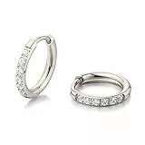 Limerencia Titan Reif-Ohrringe für Damen Herren, G23 Medizinische Hypoallergen Gesundheitsstecker ohrstecker, 8-14MM Ohrringe für empfindliche Ohren Mode Damenschmuck (10mm, Weiß)