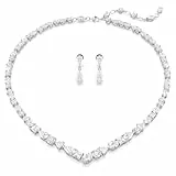 Swarovski Mesmera Set, Rhodinierte Halskette und Ohrringe mit Strahlenden Swarovski Kristallen