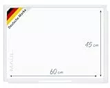 MAUL Whiteboard MAULprimo 45 x 60 cm | Magnettafel inkl. Ablageschale für Marker | Magnethaftend, beschriftbar und trocken abwischbar | Montage in Quer- und Hochformat | Weiß