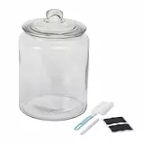 Relaxdays Vorratsglas mit Deckel, 6 l, Glas, HxD: 30 x 20 cm, runde Vorratsdose, luftdichter Glasbehälter, transparent
