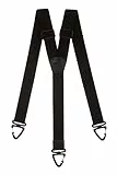 Olata Robuste Y-Hosenträger mit Kunststoff-Karabinerhaken – 4 cm Breit, Elastisch, Ideal für Arbeit und Outdoor-Aktivitäten. Schwarz
