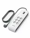 Belkin 6-fach Steckdosenleiste mit USB-Anschlüssen und Überspannungsschutz, Mehrfachsteckdose, 6 geschützte Steckdosen und 2 USB-A-Anschlüsse, 2,4 A, 2 m Verlängerungskabel, für zu Hause und das Büro