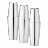 HENDI Cocktail Shaker, BarUp, Tin-on-Tin Boston-Cocktailshaker, polierte Ausführung, Cocktailmixer mit 2 gewichteten Bechern: 0,6L & 0,8L, Edelstahl, silber (Packung mit 3)