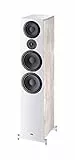 HECO Aurora 1000 3-Wege-Dual-Lautsprecher mit 20,3 cm (8 Zoll) Standlautsprecher in Weiß mit Fluctus-Hochtöner mit 28-mm-Gewebekuppel und computeroptimierter Frontplatte für perfekte Streuung