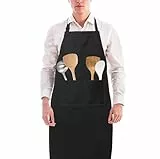 LEBEXY Kochschürze Baumwollschürze Schürze Grillschürze Werkenschürze baumwolle uni schwarz für männer herren jungen