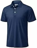 TACVASEN Poloshirts Herren Sommer Atmungsaktiv Polo Shirts Männer Quick Dry Tshirts Leicht Polohemd (L, Marineblau)