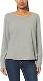 Marc O'Polo Denim Damen Langarmshirt aus Bio-Baumwolle mit U-Boot-Ausschnitt, Grau (Grau), XL