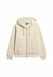 Superdry Damen Essential Kapuzenjacke mit Logo Hellbeige Meliert 42