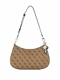 GUESS Noelle II Top Zipper Shoulder Bag Latte Logo/Brown