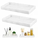MOLENCO 2 Stück Badezimmer Tablett, Badezimmertablett, Badezimmertablett für das Bad, Schminktisch Tablett Organizer Seifen Spender Platte für Badezimmer Arbeitsplatte Kommode(20 × 10 × 2 cm)