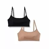 Amazon Essentials Damen Bralette aus Baumwoll-Jersey zum Hineinschlüpfen, 2er-Pack, Gewaschene Bronze/Schwarz, XXL