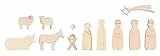 Rayher Krippenfiguren, flach, Holzdekoration, 3D-Motive, Holz FSC zertifiziert, Set 12 Motive, 1 -7,5 cm, Stärke 6 mm, 64538505, Natur