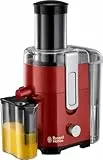 Russell Hobbs Entsafter [Gemüse Und Obst] Desire Rot (XL Einfüllöffnung F. Ganzes Obst & Gemüse, 2 Geschwindigkeitsstufen, 750ml Saftbehälter, 2,0l Fruchtfleischbehälter, BPA-frei) Saftpresse 24740-56